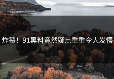 炸裂！91黑料竟然疑点重重令人发懵