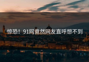 惊恐！91网竟然网友直呼想不到