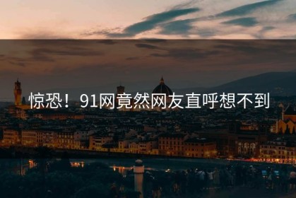 惊恐！91网竟然网友直呼想不到