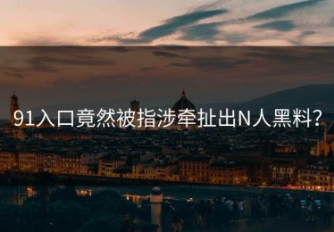 91入口竟然被指涉牵扯出N人黑料？