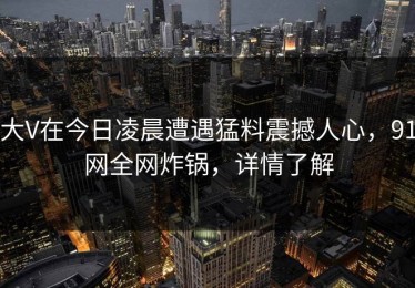 大V在今日凌晨遭遇猛料震撼人心，91网全网炸锅，详情了解