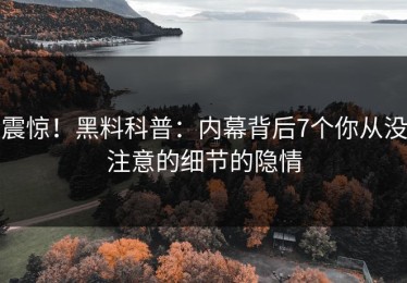 震惊！黑料科普：内幕背后7个你从没注意的细节的隐情