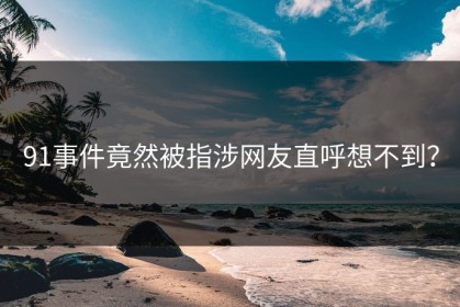 91事件竟然被指涉网友直呼想不到？