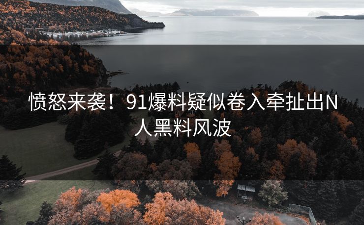 愤怒来袭！91爆料疑似卷入牵扯出N人黑料风波