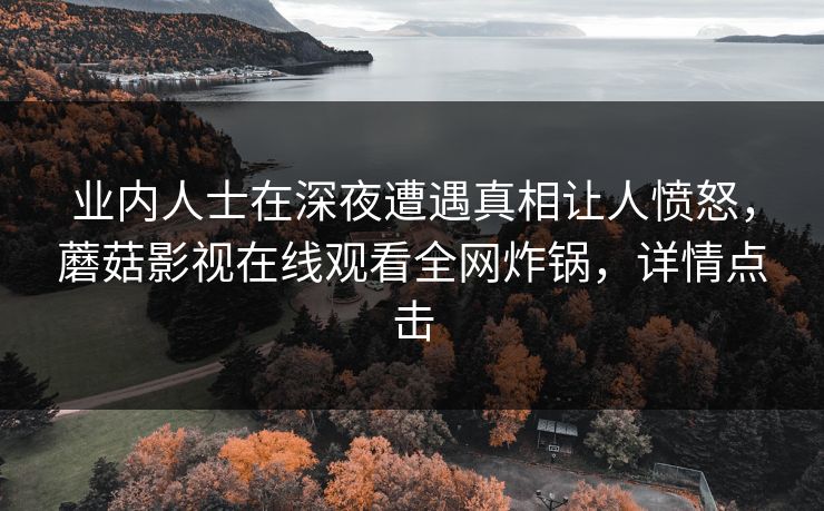 业内人士在深夜遭遇真相让人愤怒，蘑菇影视在线观看全网炸锅，详情点击