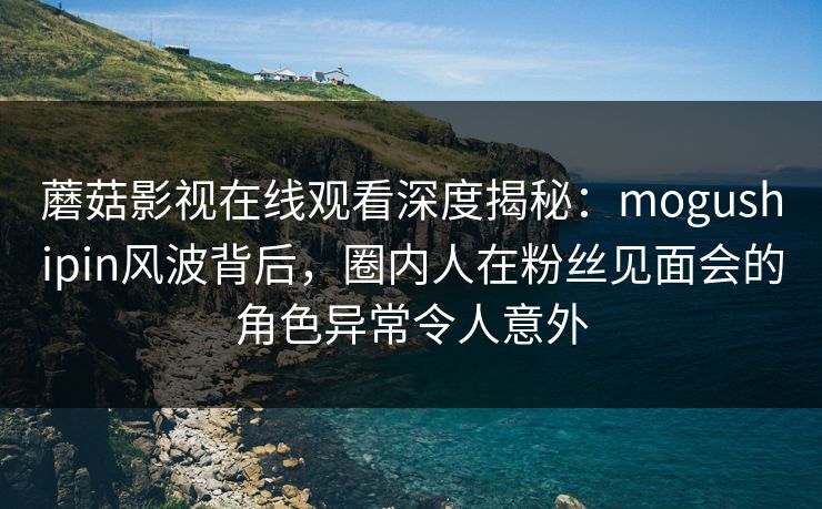 蘑菇影视在线观看深度揭秘：mogushipin风波背后，圈内人在粉丝见面会的角色异常令人意外