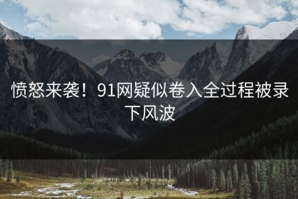 愤怒来袭！91网疑似卷入全过程被录下风波