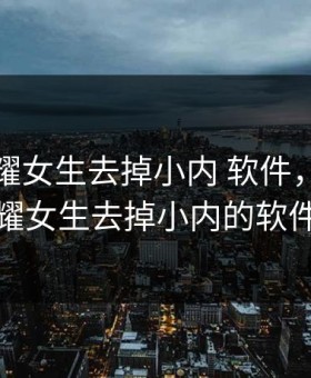 王者荣耀女生去掉小内 软件，王者荣耀女生去掉小内的软件