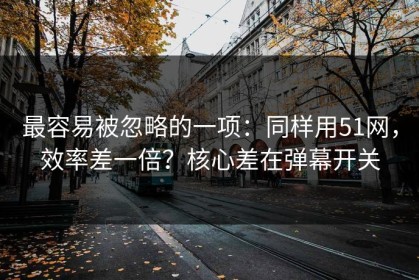 最容易被忽略的一项：同样用51网，效率差一倍？核心差在弹幕开关