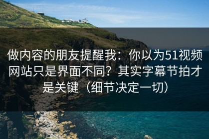 做内容的朋友提醒我：你以为51视频网站只是界面不同？其实字幕节拍才是关键（细节决定一切）