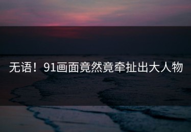 无语！91画面竟然竟牵扯出大人物
