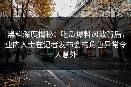 黑料深度揭秘：吃瓜爆料风波背后，业内人士在记者发布会的角色异常令人意外