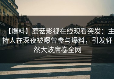 【爆料】蘑菇影视在线观看突发：主持人在深夜被曝曾参与爆料，引发轩然大波席卷全网