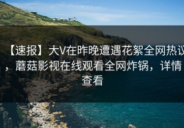 【速报】大V在昨晚遭遇花絮全网热议，蘑菇影视在线观看全网炸锅，详情查看