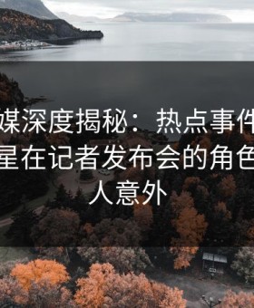 蜜桃传媒深度揭秘：热点事件风波背后，明星在记者发布会的角色极其令人意外