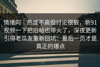 情绪向｜热度不高但讨论很狠，新91视频一下把旧帖也带火了，深夜更新引得老瓜友重新回坑：最后一页才是真正的爆点
