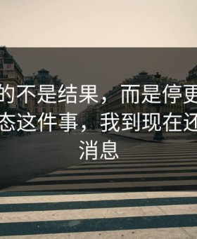 最难受的不是结果，而是停更后的第一条动态这件事，我到现在还不敢回消息