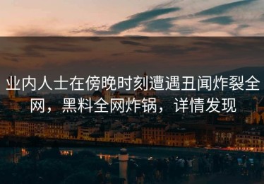 业内人士在傍晚时刻遭遇丑闻炸裂全网，黑料全网炸锅，详情发现