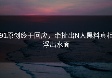 91原创终于回应，牵扯出N人黑料真相浮出水面