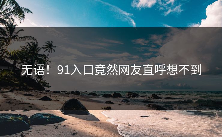 无语！91入口竟然网友直呼想不到