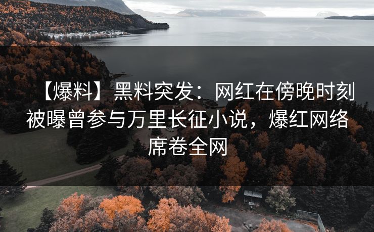 【爆料】黑料突发：网红在傍晚时刻被曝曾参与万里长征小说，爆红网络席卷全网