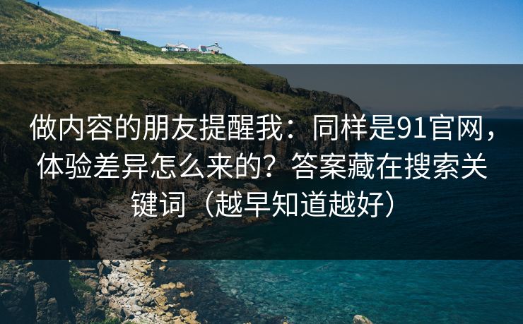 做内容的朋友提醒我：同样是91官网，体验差异怎么来的？答案藏在搜索关键词（越早知道越好）